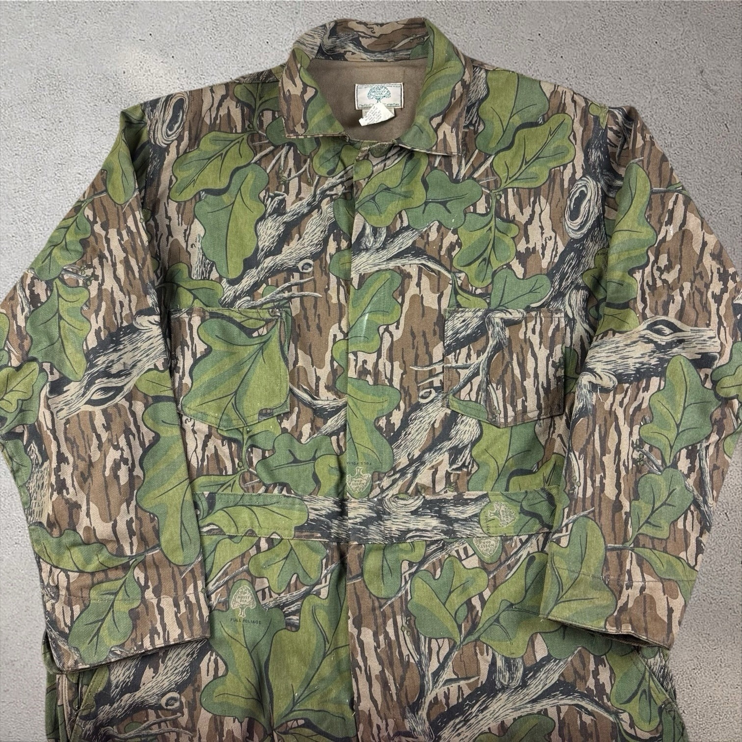 Vintage Mossy Oak Camo Coveralls Mens Xl Green Full Foliage Usa Made Hunting 80s